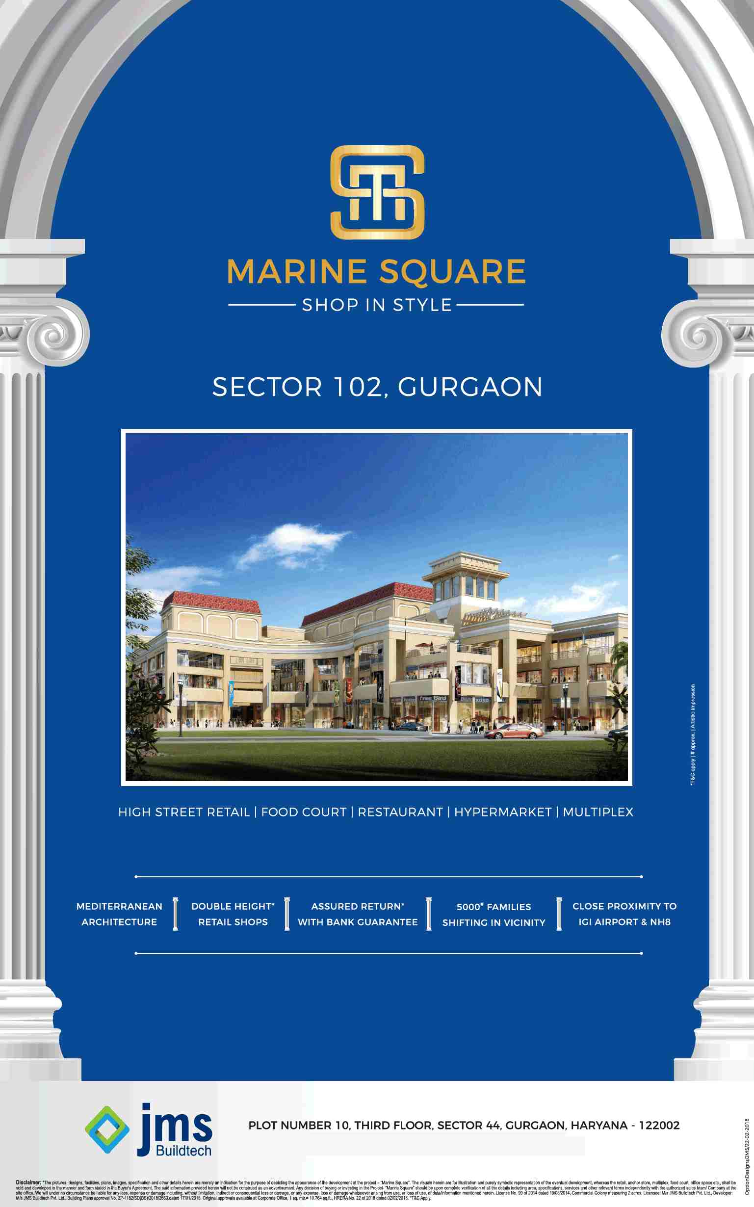 Discover luxurious shopping experience like never before at JMS Marine Square in Gurgaon
